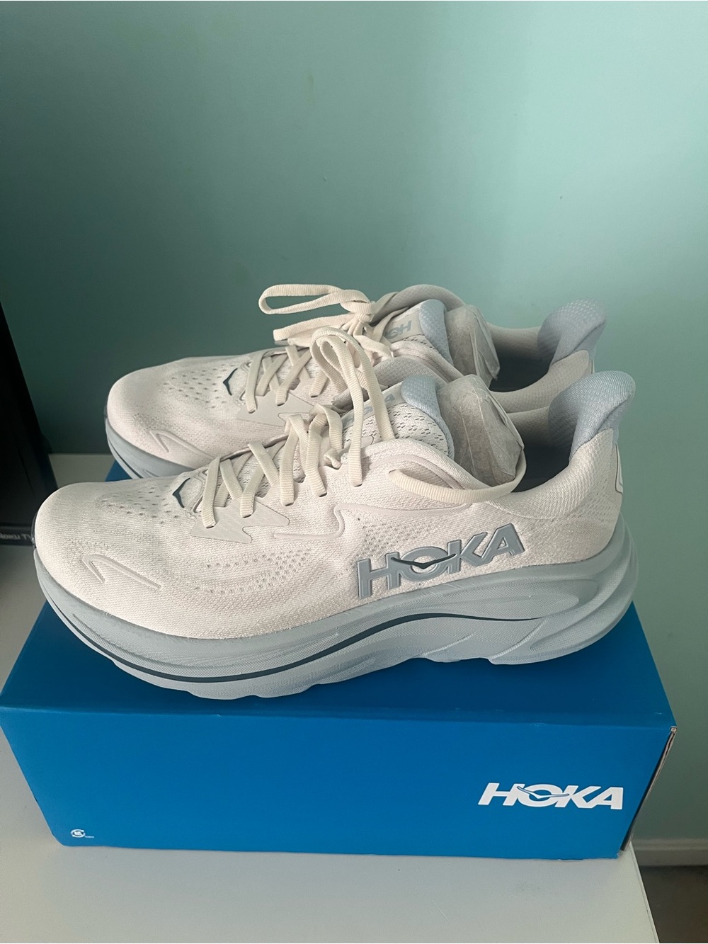 Hoka White Women's Cushioned Running Shoes